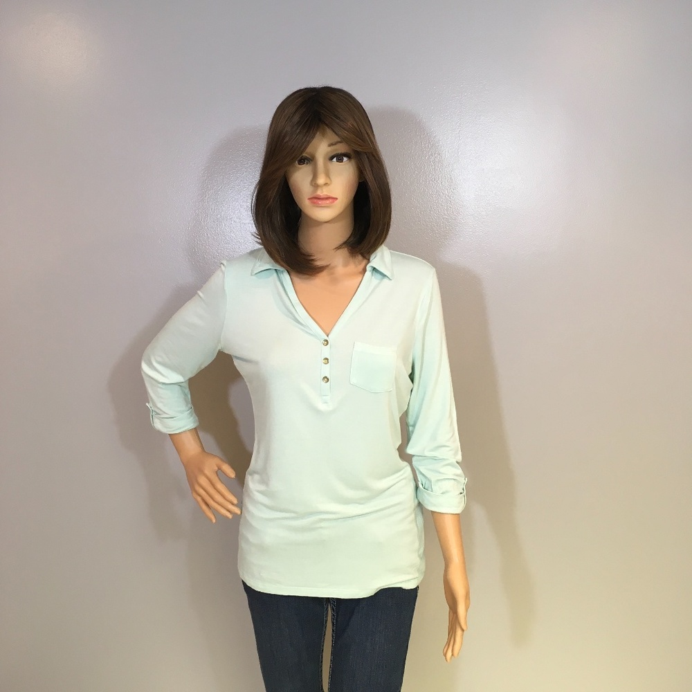Mint Green 3/4 Sleeved ULTRA soft Polo